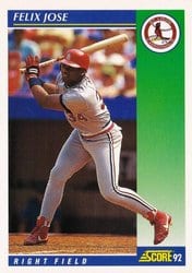 1992 Score Base Set Felix Jose #40 card