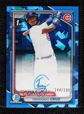 2024 Bowman Chrome Sapphire Edition Chrome Sapphire Prospect Autographs Fernando Cruz #CSPA-FC card