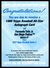2023 Topps 1988 Topps Baseball All-Star Autographs Fernando Tatis Jr. #88ASA-FT card