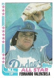 1982 Topps Base Set Fernando Valenzuela #345 card