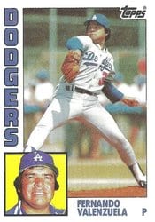 1984 Topps Base Set Fernando Valenzuela #220 card