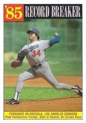 1986 Topps Base Set Fernando Valenzuela #207 card