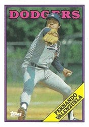 1988 Topps Base Set Fernando Valenzuela #780 card