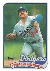 1989 Topps Base Set Fernando Valenzuela #150 card