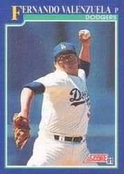 1991 Score Base Set Fernando Valenzuela #449 card
