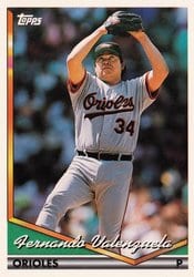 1994 Topps Base Set Fernando Valenzuela #175 card