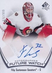 2021-22 SP Authentic Base Set Filip Gustavsson #148 card