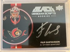 2021-22 SPx UD Black Obsidian Rookie Scripts Filip Gustavsson #ORS-FG card
