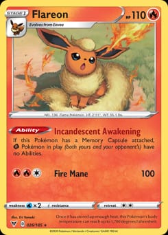 Vivid Voltage Flareon #26 card
