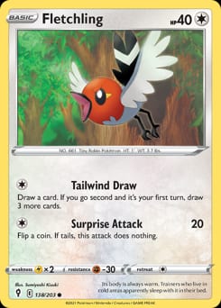 Evolving Skies Fletchling #138 card