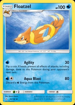 Ultra Prism Floatzel #36 card