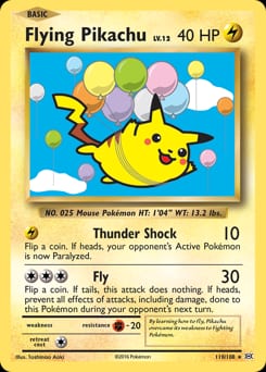 Evolutions Flying Pikachu #110 card