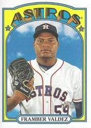 2021 Topps Heritage Base Set Framber Valdez #154 card