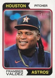 2023 Topps Heritage Base Set Framber Valdez #101 card