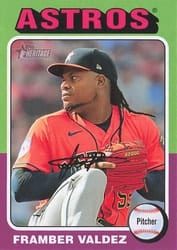 2024 Topps Heritage Mini Base Set Framber Valdez #314 card