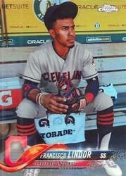 2018 Topps Chrome Base Set Francisco Lindor #73b card