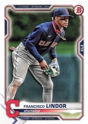 2021 Bowman Base Set Francisco Lindor #30 card