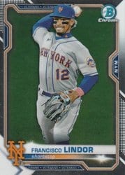 2021 Bowman Chrome Base Set Francisco Lindor #81 card
