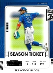 2021 Panini Contenders Base Set Francisco Lindor #91 card