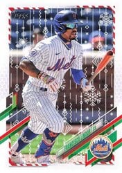 2021 Topps Holiday Base Set Francisco Lindor #HW11 card