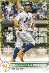 2022 Topps Holiday Base Set Francisco Lindor #HW90b card