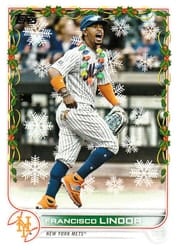 2022 Topps Holiday Base Set Francisco Lindor #HW90c card