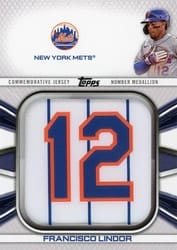 2022 Topps Player Number Jersey Medallions Francisco Lindor #JNM-FL card