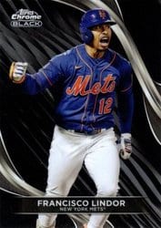 2024 Topps Chrome Black Base Set Francisco Lindor #81 card