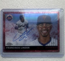2025 Topps Chrome Platinum Autographs Francisco Lindor #CPA-FLI card