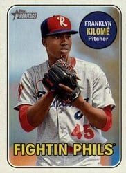 2018 Topps Heritage Minor League Base Set Franklyn Kilome #104 card