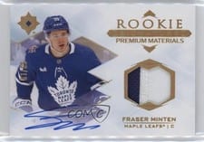 2023-24 Upper Deck Ultimate Collection Rookie Signature Premium Materials Fraser Minten #RSM-FM card