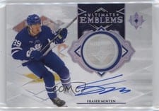 2023-24 Upper Deck Ultimate Collection Ultimate Emblems Autograph - Rookies Fraser Minten #UE-FM card