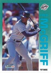1992 Fleer Base Set Fred McGriff #614 card