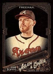 2018 Topps Allen & Ginter X Base Set Freddie Freeman #191 card