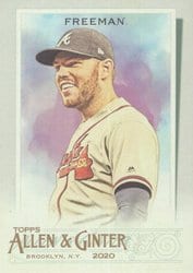 2020 Topps Allen & Ginter Base Set Freddie Freeman #47 card