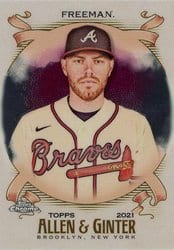 2021 Topps Allen & Ginter Chrome Base Set Freddie Freeman #68 card
