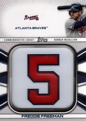 2022 Topps Player Number Jersey Medallions Freddie Freeman #JNM-FF card