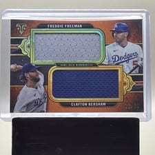 2024 Topps Triple Threads Dual Jumbo Relics Freddie Freeman / Clayton Kershaw #DRJ-KF card