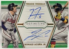 2022 Topps Definitive Collection Dual Autograph Collection Freddie Freeman / Ronald Acuña Jr. #DAC-FAJ card