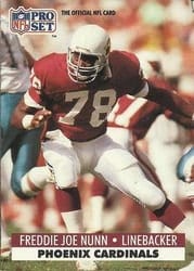 1991 Pro Set Base Set Freddie Joe Nunn #625 card