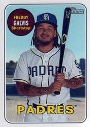 2018 Topps Heritage Base Set Freddy Galvis #595 card