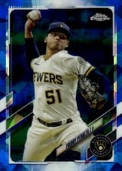 2021 Topps Chrome Update Sapphire Edition Base Set Freddy Peralta #US165 card