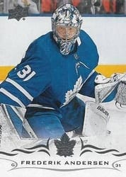 2018-19 Upper Deck Base Set Frederik Andersen #167 card