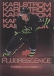 2022-23 Upper Deck Flourescence Gold Parallel Fredrik Karlstrom #F-5 card