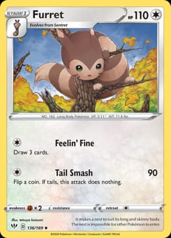 Darkness Ablaze Furret #136 card