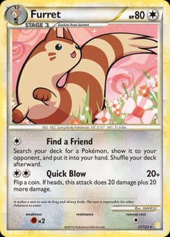 2010 HeartGold & SoulSilver Furret #21 card