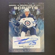2024-25 Upper Deck Black Diamond Sparkling Scripts Gabe Vilardi #SS-GV card