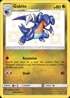 Hidden Fates Shiny Vault Gabite #SV39 card