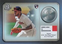 2022 Bowman Platinum Minted in Merit Gabriel Arias #MM-14 card