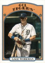 2021 Topps Heritage Minor League Base Set Gage Workman #115 card